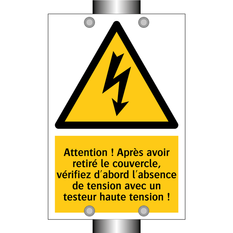 Attention ! Après avoir retiré le couvercle, vérifiez d'abord l'absence de tension avec un testeur haute tension !