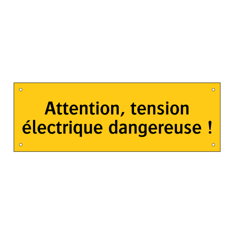 Attention, tension électrique dangereuse !