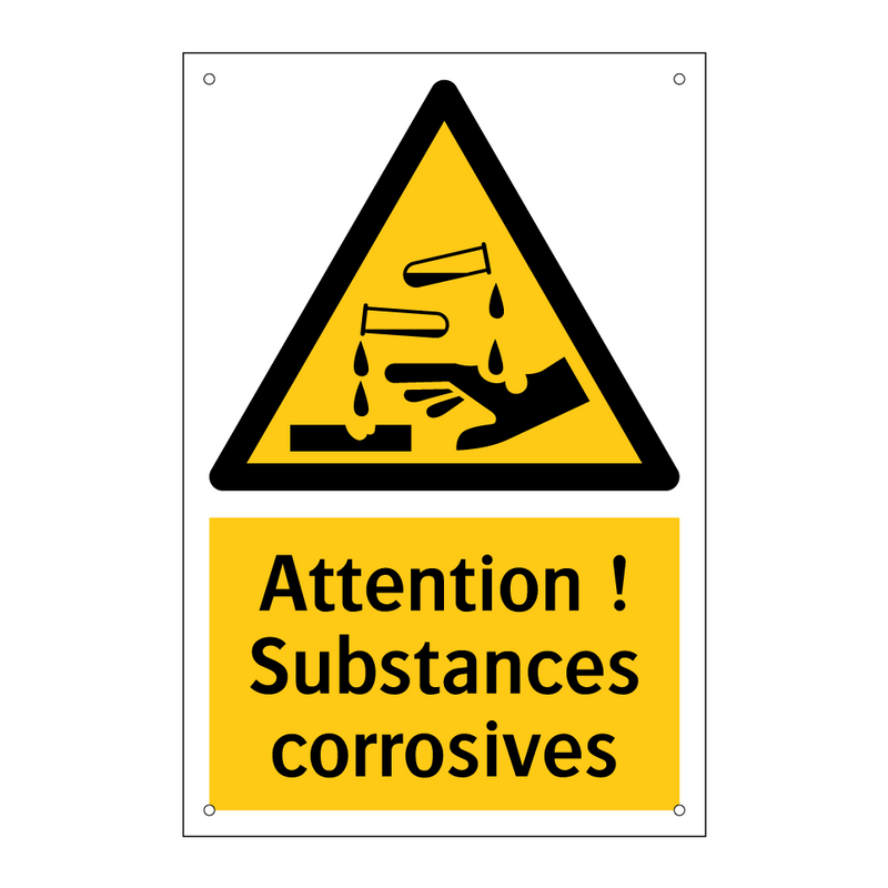 Attention ! Substances corrosives