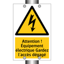 Attention ! Équipement électrique Gardez l'accès dégagé