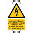 Attention ! Coupez d'abord l'alimentation électrique dans l'atelier électrique, puis ouvrez l'armoire !