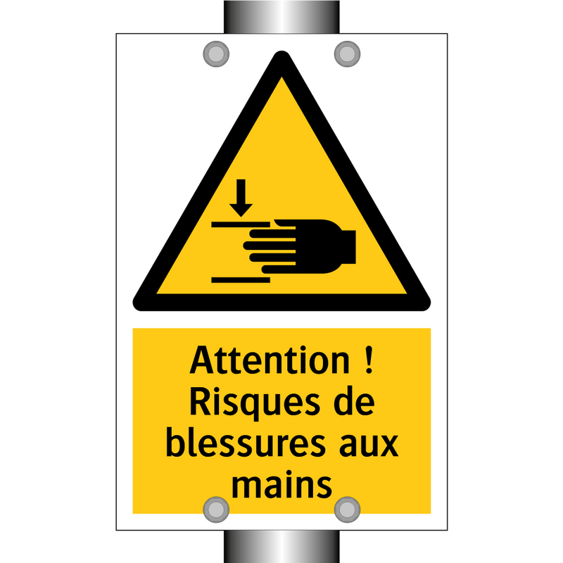 Attention ! Risques de blessures aux mains