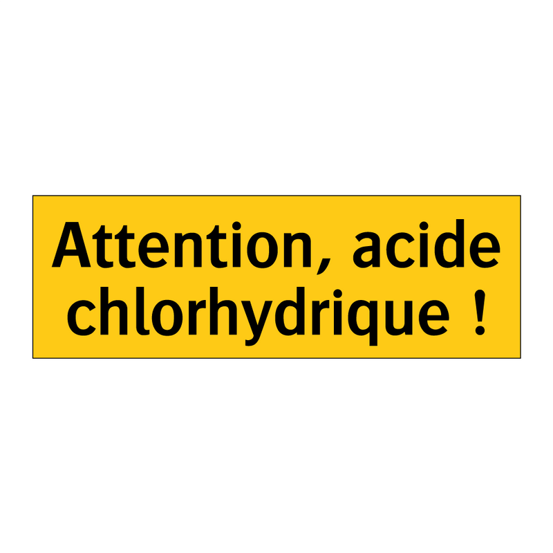 Attention, acide chlorhydrique !