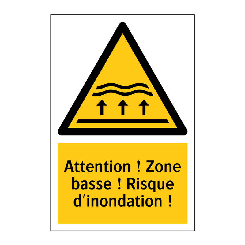 Attention ! Zone basse ! Risque d'inondation !