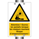 Attention ! Ouvrez les portails lorsque les moteurs tournent Risque d'empoisonnement !