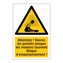 Attention ! Ouvrez les portails lorsque les moteurs tournent Risque d'empoisonnement !