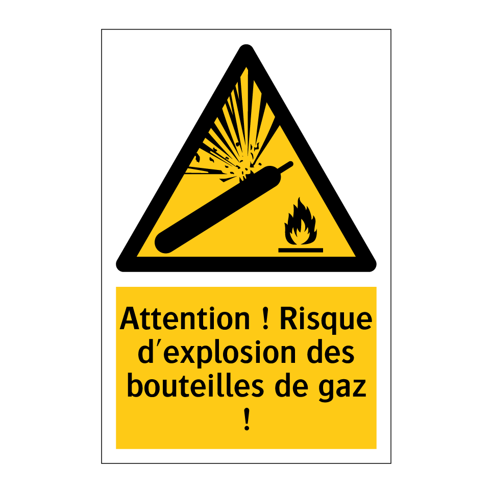 Attention ! Risque d'explosion des bouteilles de gaz !
