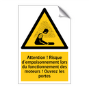 Attention ! Risque d'empoisonnement lors du fonctionnement des moteurs ! Ouvrez les portes