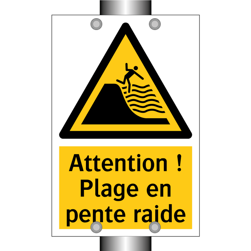 Attention ! Plage en pente raide