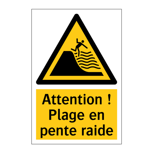 Attention ! Plage en pente raide
