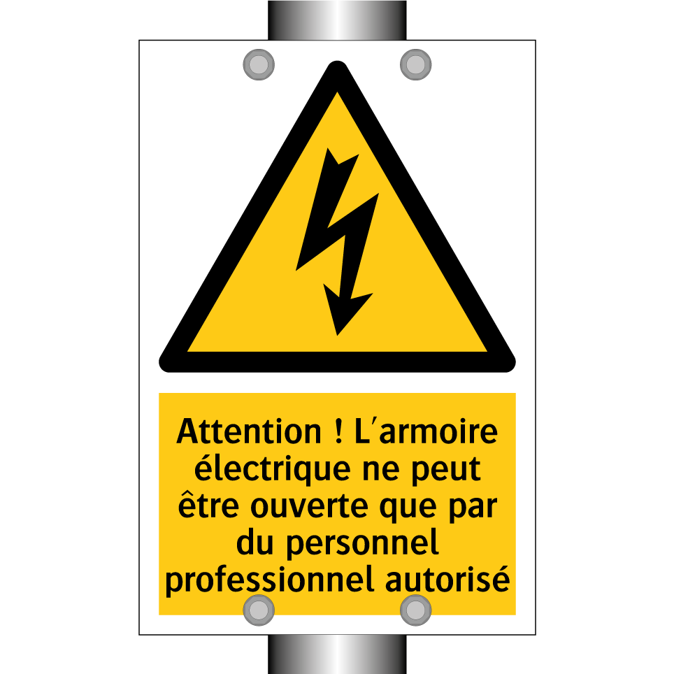 Attention ! L'armoire électrique ne peut être ouverte que par du personnel professionnel autorisé