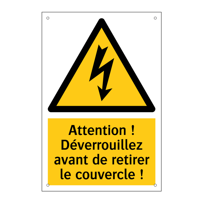 Attention ! Déverrouillez avant de retirer le couvercle !