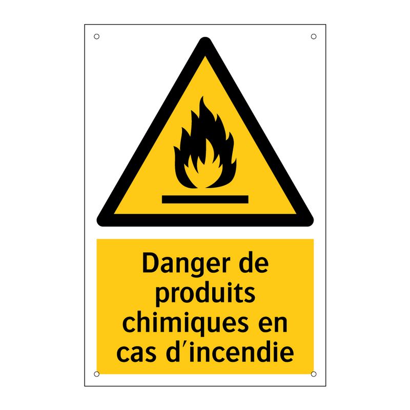 Danger de produits chimiques en cas d'incendie