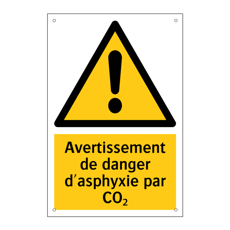 Avertissement de danger d'asphyxie par CO₂