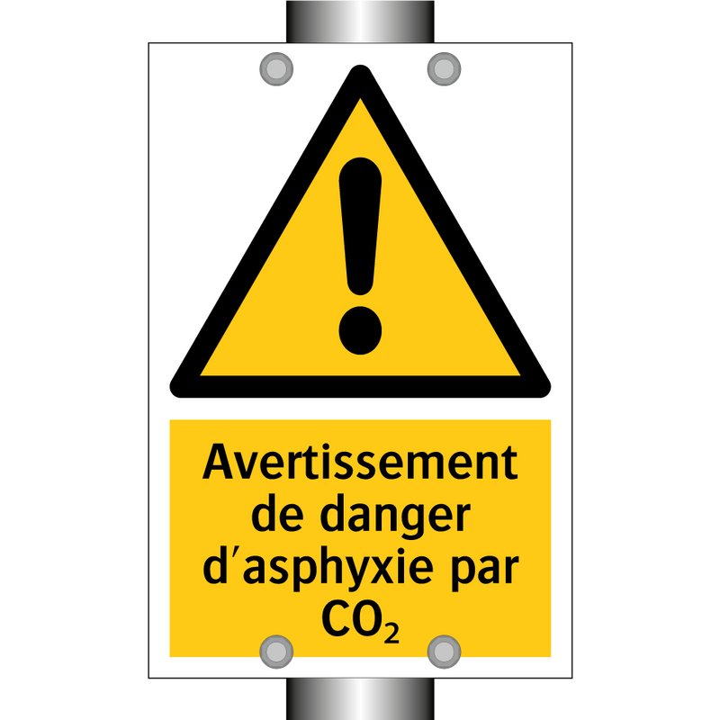 Avertissement de danger d'asphyxie par CO₂