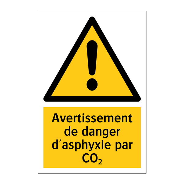 Avertissement de danger d'asphyxie par CO₂