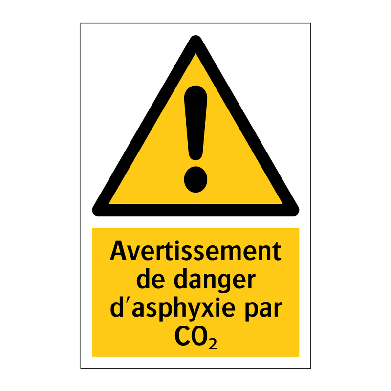 Avertissement de danger d'asphyxie par CO₂