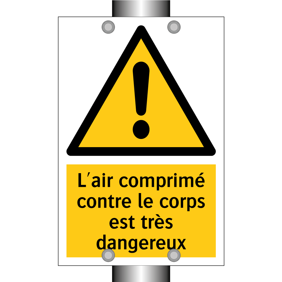 L'air comprimé contre le corps est très dangereux
