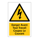 Danger Avant Tout Travail Coupez Le Courant