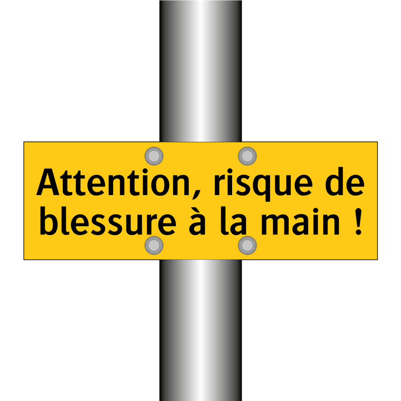 Attention, risque de blessure à la main !