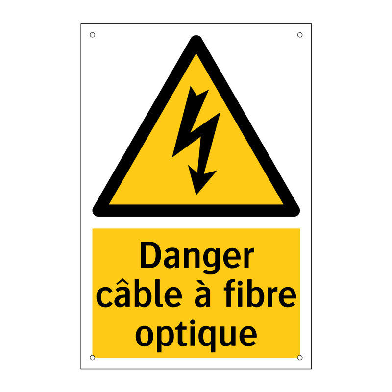 Danger câble à fibre optique