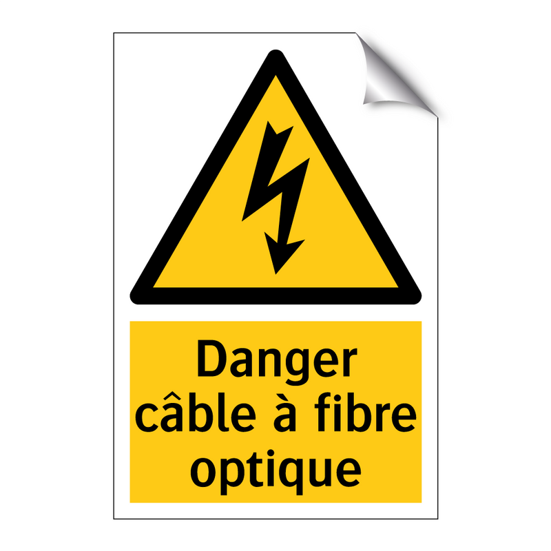 Danger câble à fibre optique