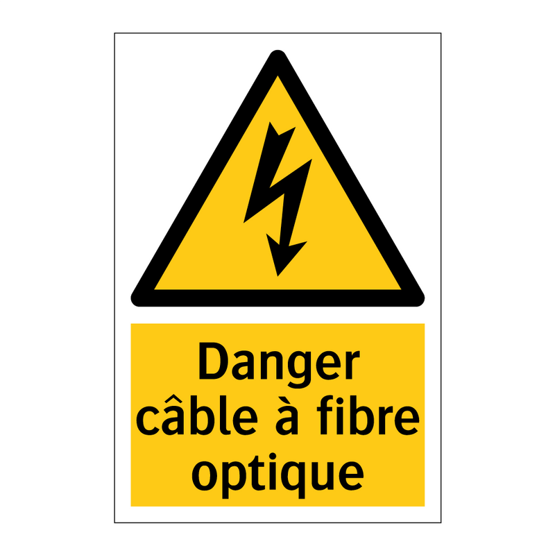 Danger câble à fibre optique