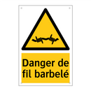 Danger de fil barbelé