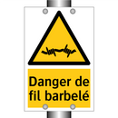 Danger de fil barbelé
