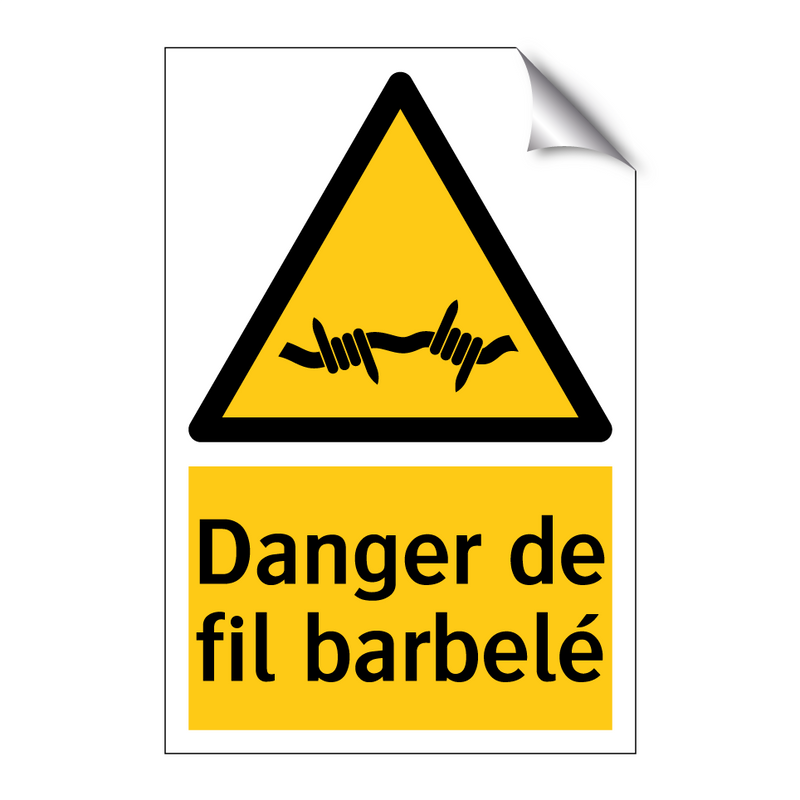 Danger de fil barbelé