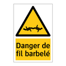 Danger de fil barbelé