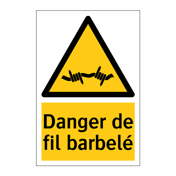 Danger de fil barbelé