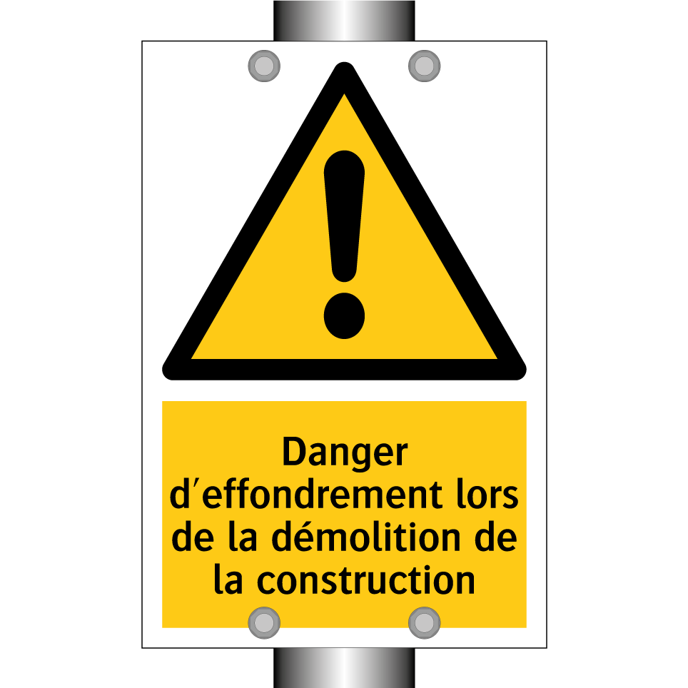 Danger d'effondrement lors de la démolition de la construction