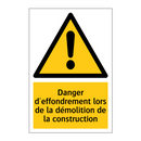 Danger d'effondrement lors de la démolition de la construction