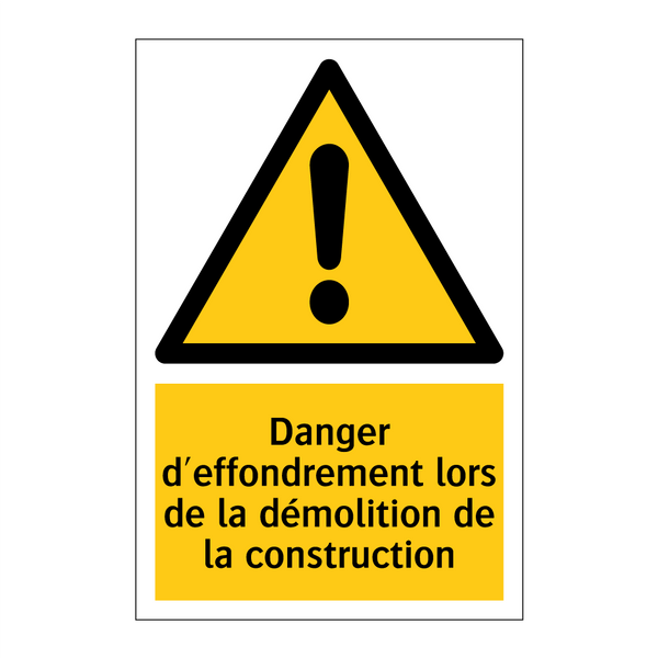 Danger d'effondrement lors de la démolition de la construction