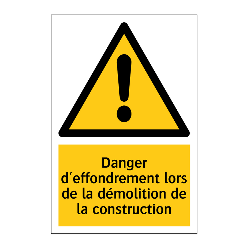 Danger d'effondrement lors de la démolition de la construction