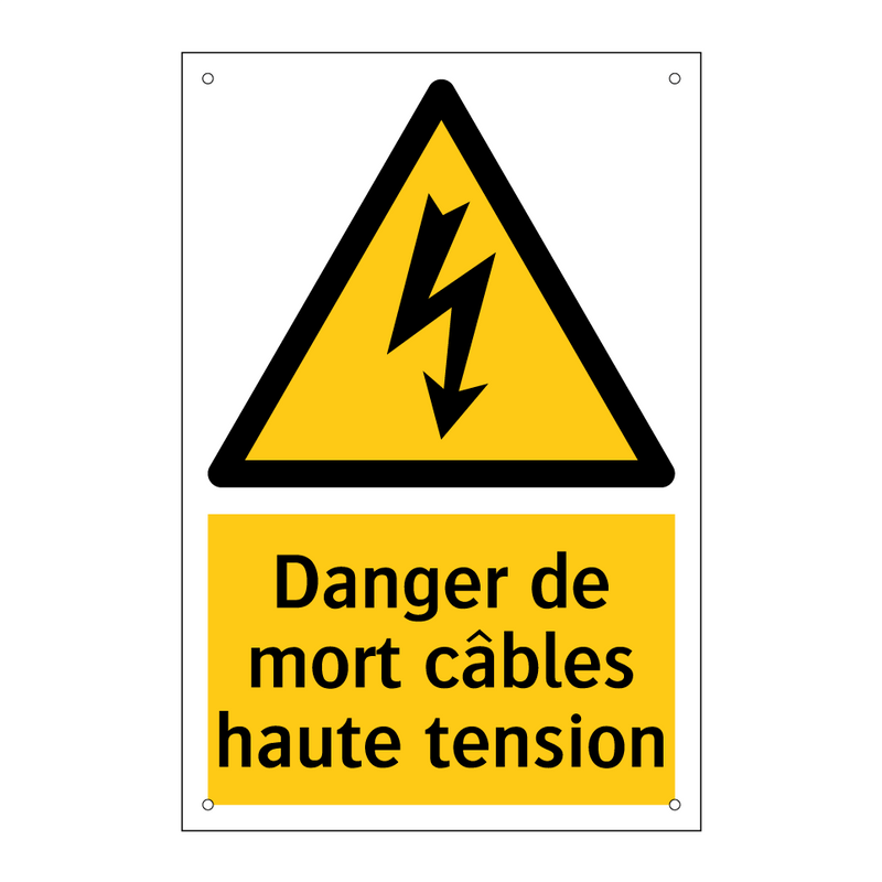 Danger de mort câbles haute tension
