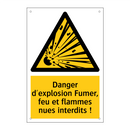 Danger d'explosion Fumer, feu et flammes nues interdits !