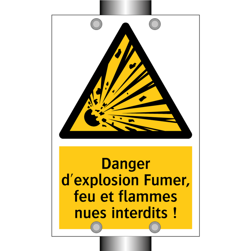 Danger d'explosion Fumer, feu et flammes nues interdits !