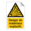 Danger de matériaux explosifs
