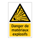 Danger de matériaux explosifs