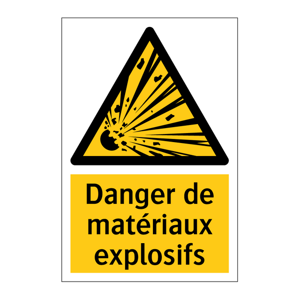 Danger de matériaux explosifs
