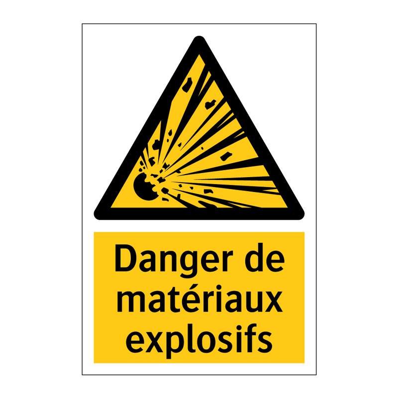 Danger de matériaux explosifs