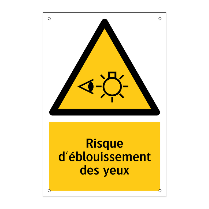 Risque d'éblouissement des yeux