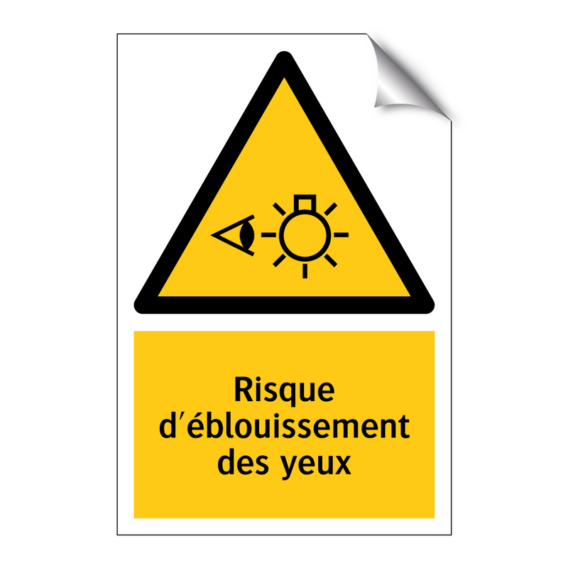 Risque d'éblouissement des yeux