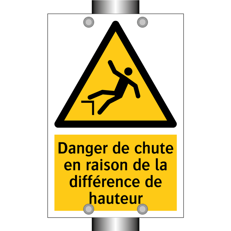 Danger de chute en raison de la différence de hauteur