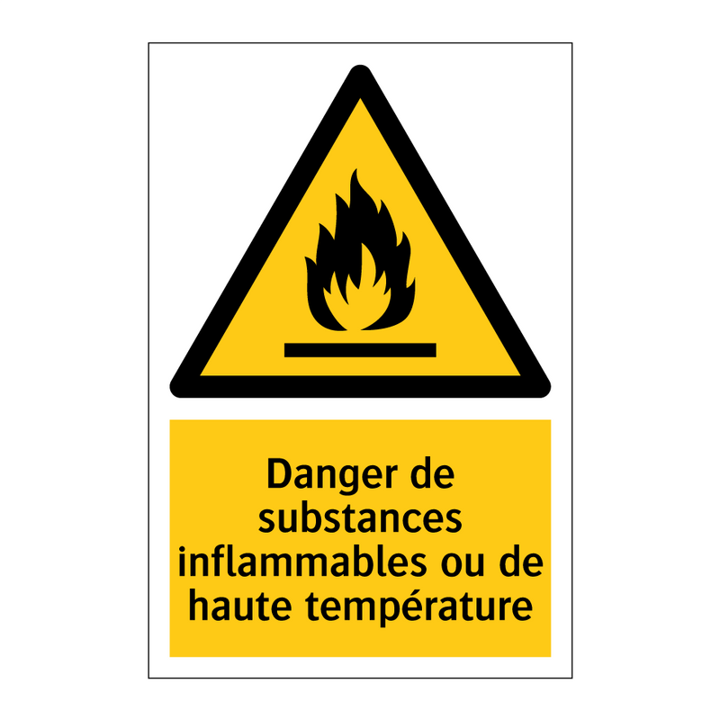 Danger de substances inflammables ou de haute température