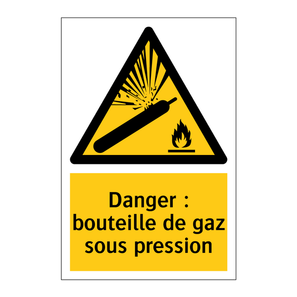 Danger : bouteille de gaz sous pression