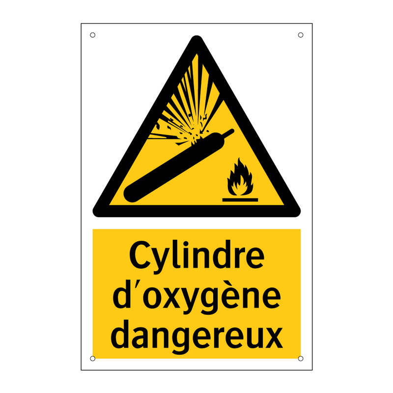 Cylindre d'oxygène dangereux