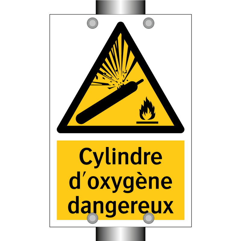 Cylindre d'oxygène dangereux